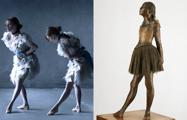 Julianne Moore by Peter Lindbergh as Little Dancer, Aged Fourteen by Edgar Degas. Julianne Moore by Peter Lindbergh as Little Dancer, Aged Fourteen by Edgar Degas.
