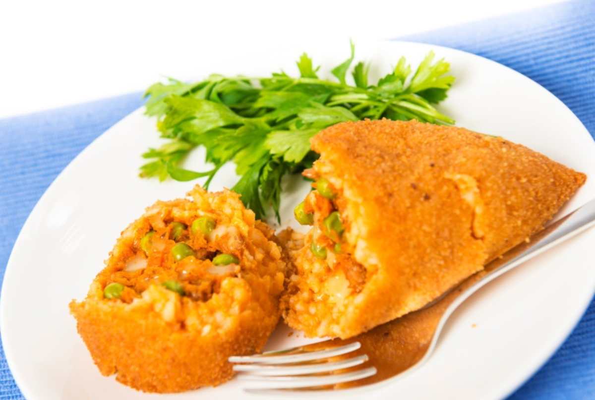 Arancina a metà