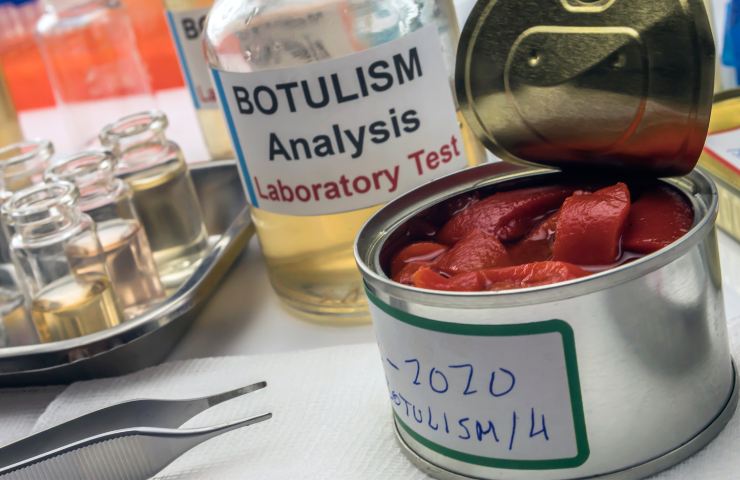 Alimenti contenenti botulino in laboratorio