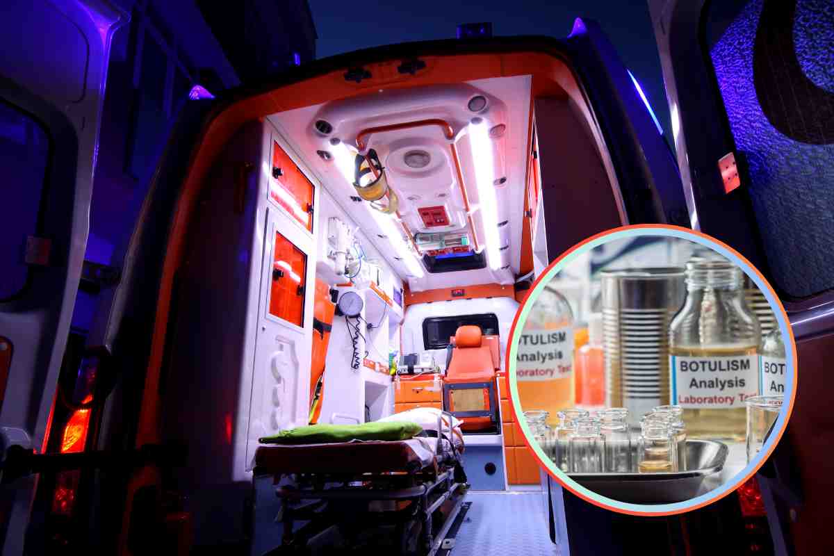 L'interno di una ambulanza ed analisi sul botulismo in piccolo