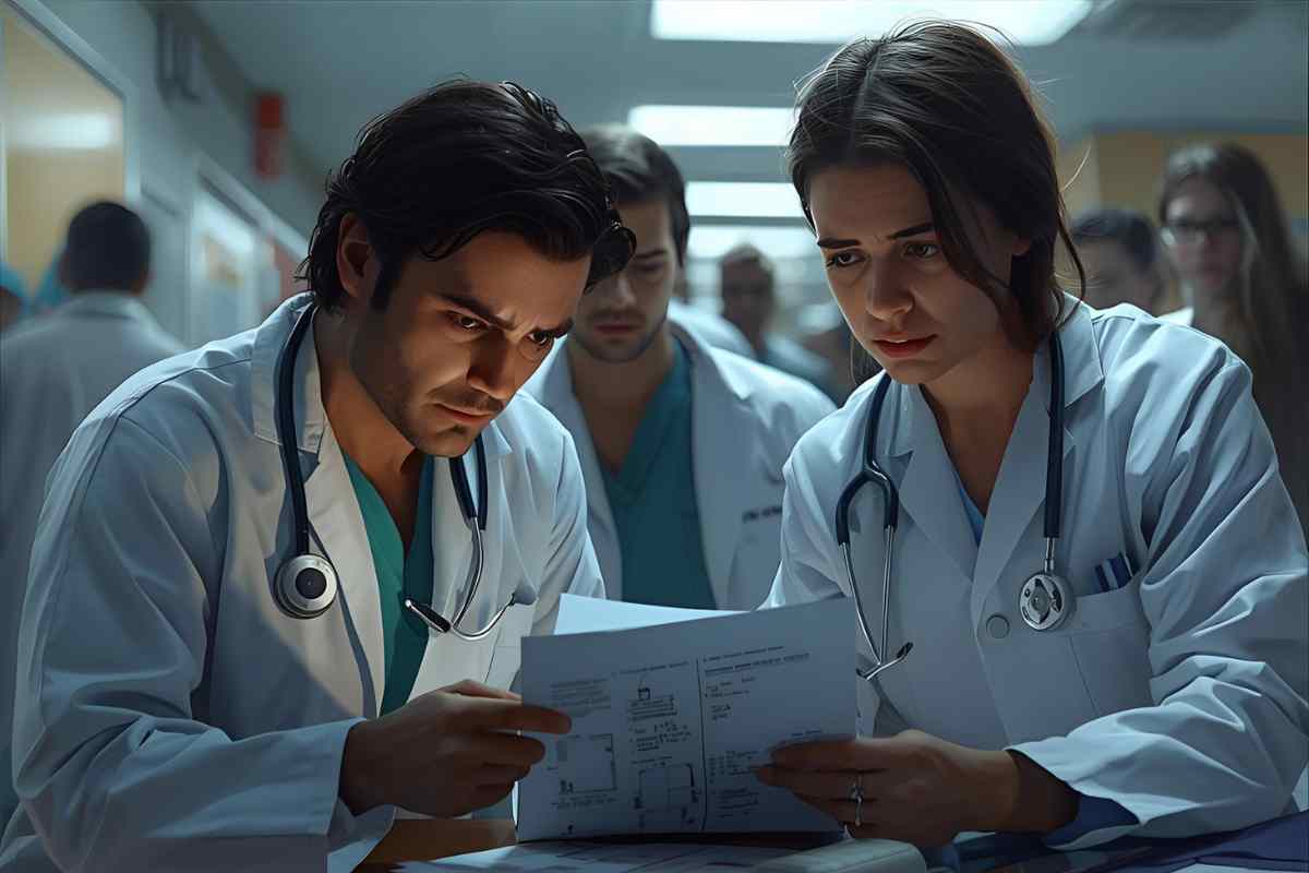 medici guardati cartelle cliniche di pazienti