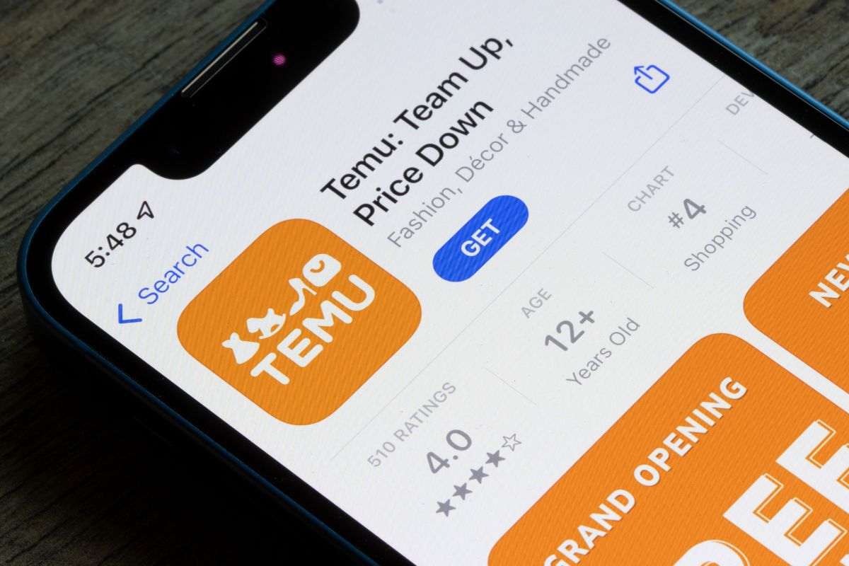App di Temu sullo smartphone
