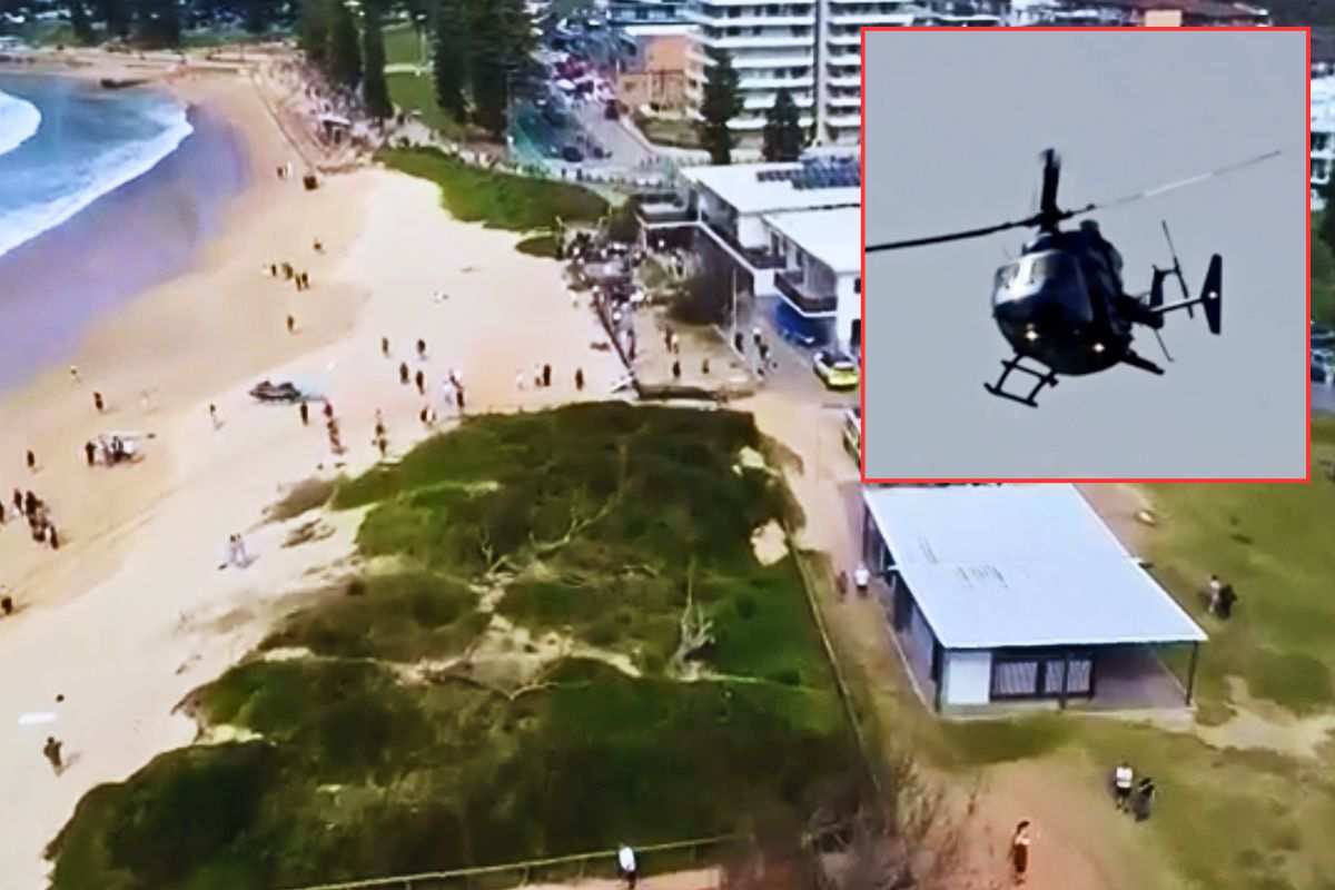 Elicottero sorvola la zona alla ricerca dello squalo